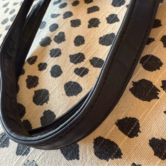 VTG Ralph Lauren Black Leather Shopper Small Tote Bag - Picture 9 of 14